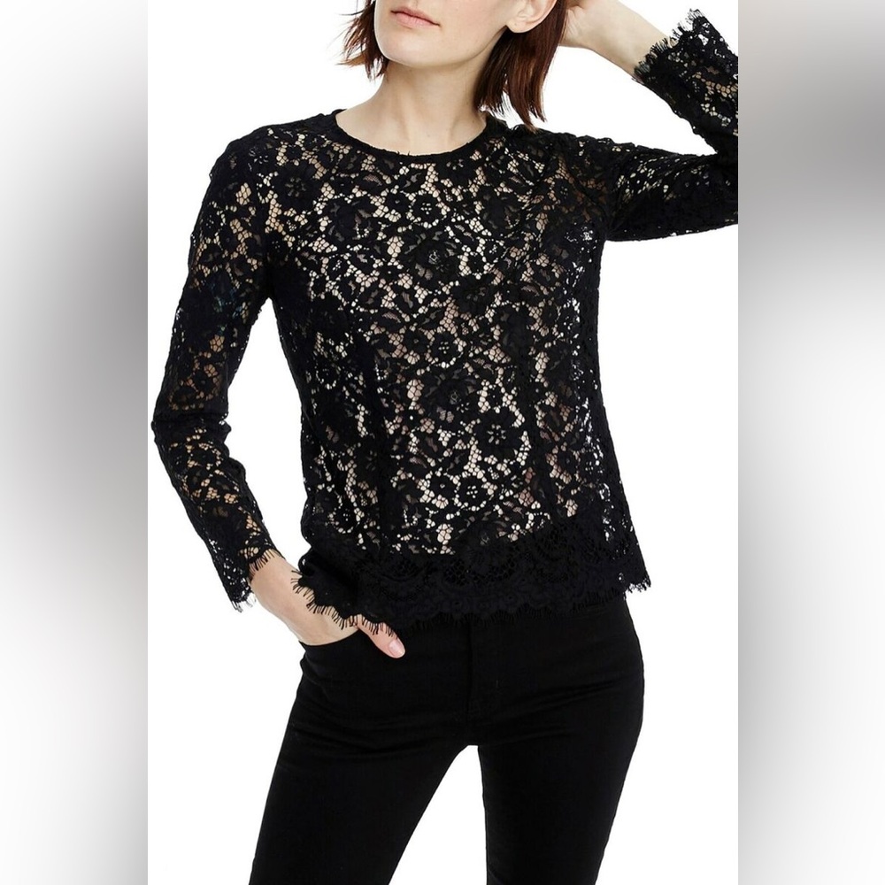 J Crew Long Sleeve Lace Top
